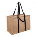 shopping bag in juta, 3 pieghe assortito