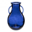 jarrón de cristal reciclado azul Candy h32, azul
