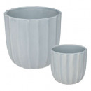 Setx2 macetas de cerámica seav maxd15, gris azulad