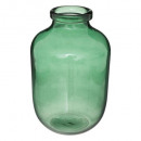 jarrón de cristal verde h28, verde