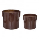setx2 maceteros de cerámica bota max d25, marrón