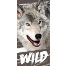  Handtuch badender Wolf 70x140 Baumwolle