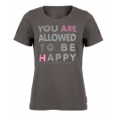 Großhandel Fashion & Accessoires: Damen T-Shirt allowed to be happy, anthrazit, ...