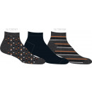 set of 3 men's short socks, dots & ra