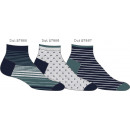 set of 3 men's short socks, stripes