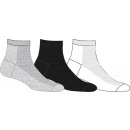 set of 3 men's ankle socks, sport white / gray