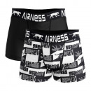 set of 2 men's boxer shorts, black & white