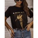 T-Shirt Női nyomtatás Cleopatra BLACK