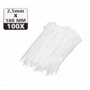 Cable ties 2.5 x 100 mm 100 pieces white