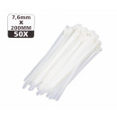 Cable ties detachable 7.6 x 200 mm 50 pieces white