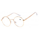 Reading glasses round metal gold mix
