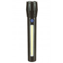 Torch tactical LED + COB rechargeable 166 mm