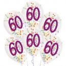 Happy Birthday 60 konfettivel töltött léggömb, luf