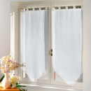 par de cortinas borlas con hebillas, blanco 2 x 60