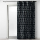 cortina de ojales, negra, 140x240x0,2, algodón imp
