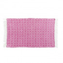 Alfombra rectangular con flecos, rosa, 80x50x0,8, 