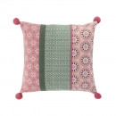 Funda de almohada con pompones, rosa, 40x40x0,5, c