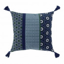 Funda de almohada con pompones, azul, 40x40x0,5, c