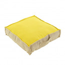 Cojín suelo, amarillo, 45 x 45 x 10 cm, algodón Un