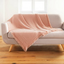 manta con flecos, rosa, 125 x 150 cm, acrílico