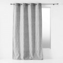 cortina con ojales, gris, 137 x 260 cm, jacquard, 