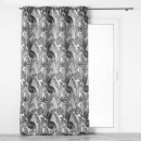 cortina con ojales, negra, 140 x 260 cm, jacquard,