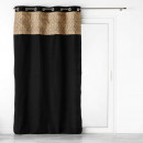 cortina con ojales, negra, 140 x 280 cm, polialgod