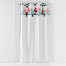 cortina con ojales, blanca, 140 x 240 cm, algodón 
