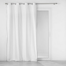 cortina con ojales, blanca, 140 x 240 cm, algodón 