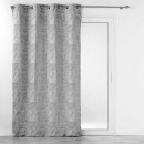 cortina con ojales, gris, 140 x 260 cm, jacquard, 
