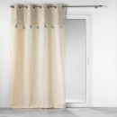 cortina con ojales, plateada, 140 x 240 cm, polial