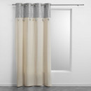 cortina con ojales, plateada, 140 x 240 cm, polial