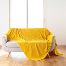 manta , amarillo, 180 x 220 cm, franela alivio tu