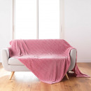 manta , rosa, 180 x 220 cm, franela uno en relieve