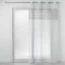 cortina con ojales, blanco / gris, 140x280x0.1, vo