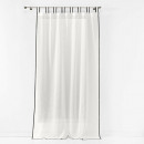 cortina con hebillas, blanco / negro, 140 x 280 cm