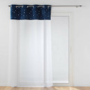 cortina con ojales, azul, 140 x 280 cm, voile sa