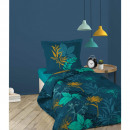 Juego de cama de 2 piezas, azul marino, 140 x 200 