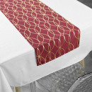 mantel + camino de mesa, blanco/rojo/dorado, 140 x