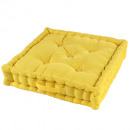 Poduszka podłoga, żółty, 45x45x10, bawełna zjednoc