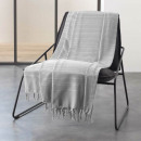 manta sillón con flecos, gris, 150 x 150