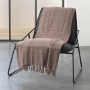 manta sillón con flecos, taupe, 150 x 150