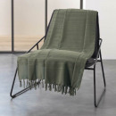 manta sillón con flecos, caqui, 150 x 150