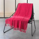 manta de sillón con flecos, frambuesa, 150 x