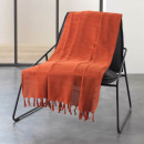 manta sillón con flecos, terracota, 150