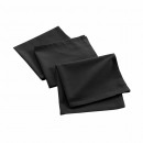 3 servilletas, negras, 40 x 40 cm, algodón rec