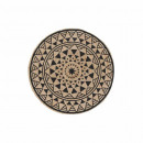 alfombra decorativa redonda, negro, 90x90x0,5, yut