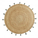 alfombra redonda, caqui, 120 cm de diámetro, yute 