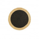 okrągły dywan, czarno-złoty, średnica 90 cm, gładk