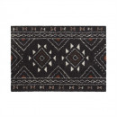 alfombra rectangular, negro, 60 x 110 cm, poliprop